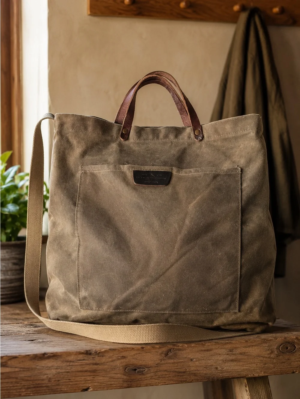 Bradley Mountain Coal Tote – Waxed Canvas & Leather